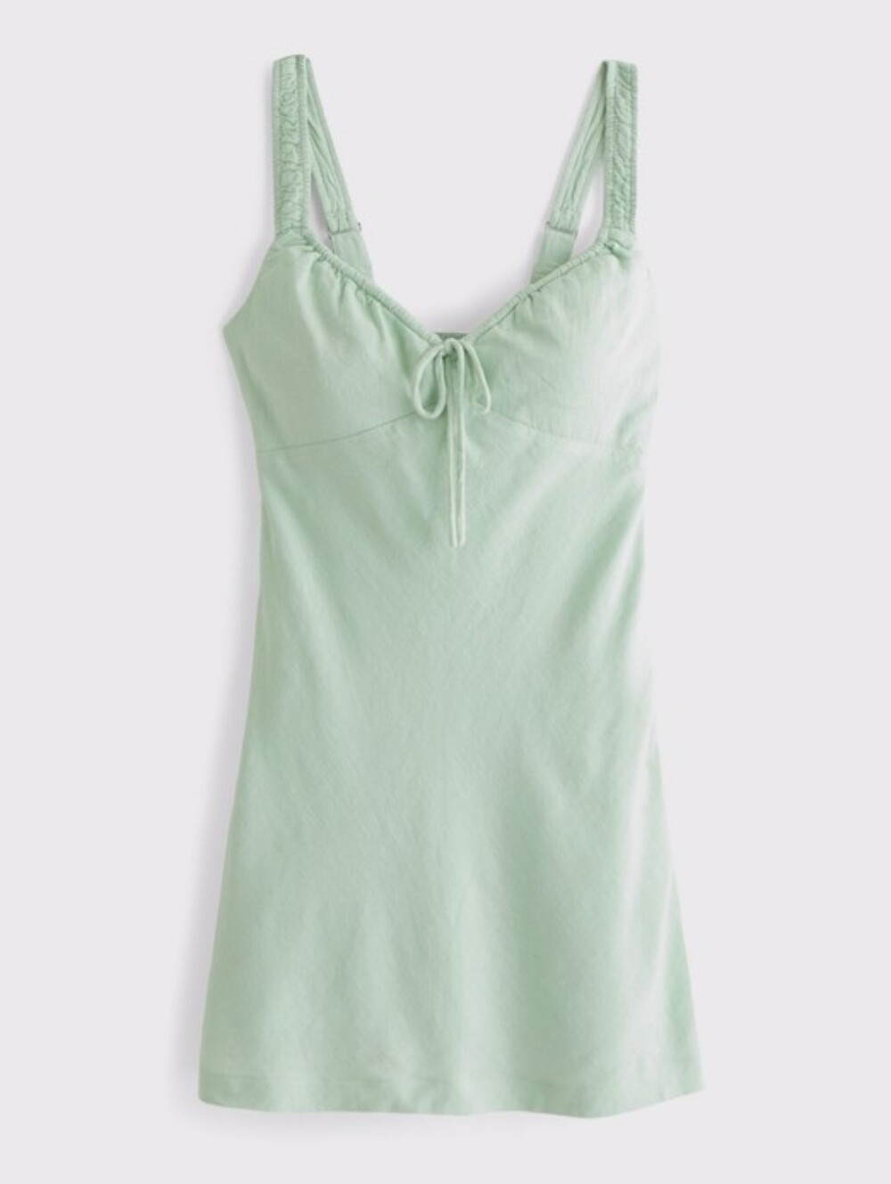 NWT Abercrombie Women's Bra-Free Tie-Front Linen-Blend Mini Dress